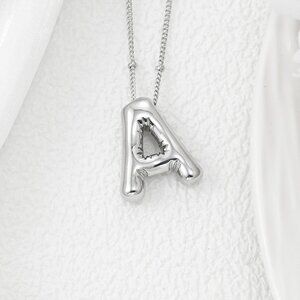Copper Bubble Letter Pendant Necklace (Style A)
